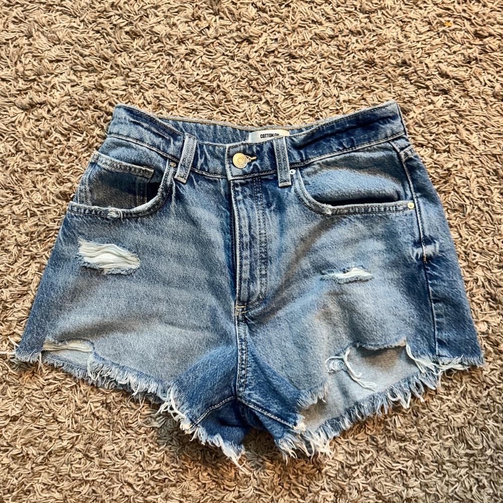 cotton on high rise jean shorts